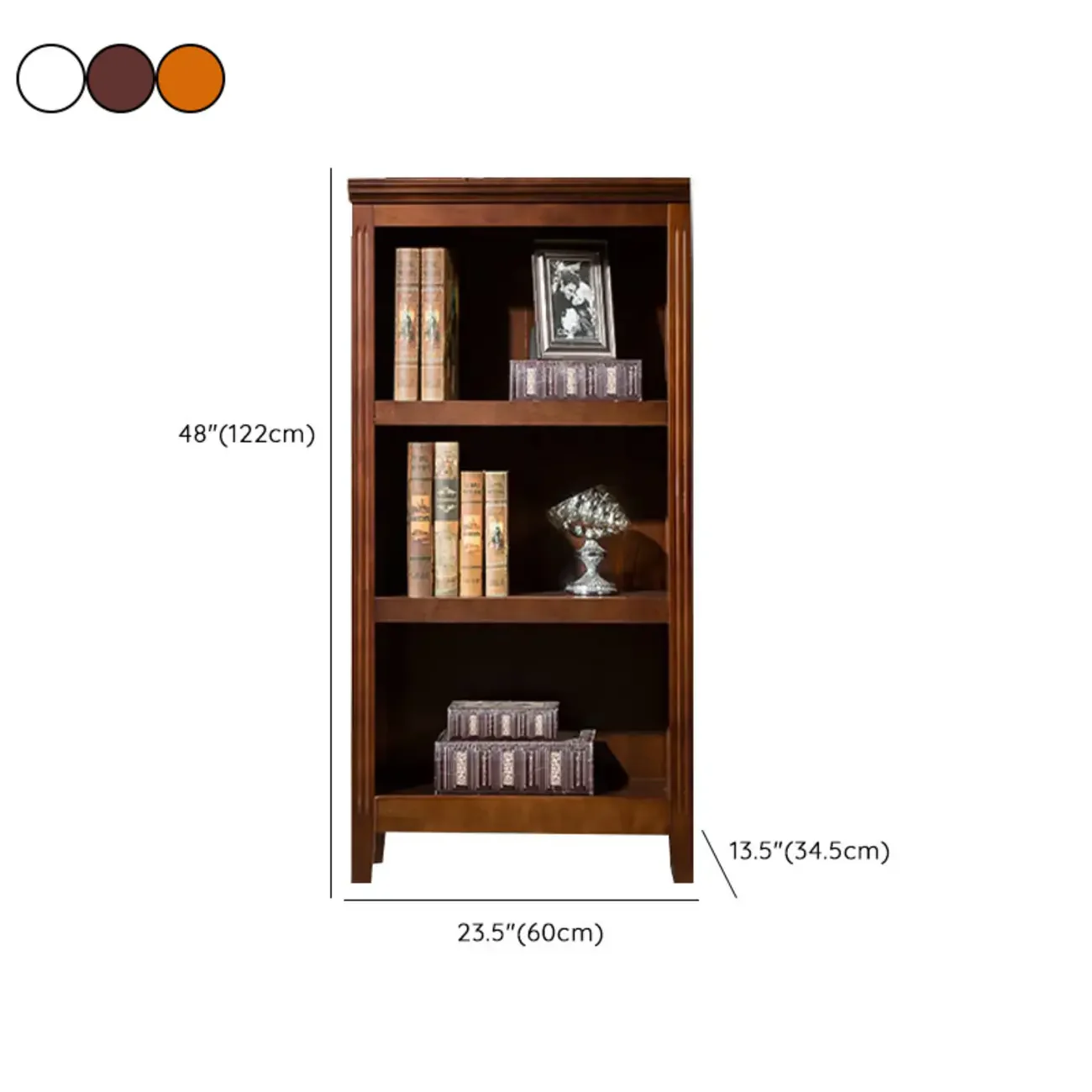 Classic Birch Wood 5-Tier Vertical Barrister Bookcase