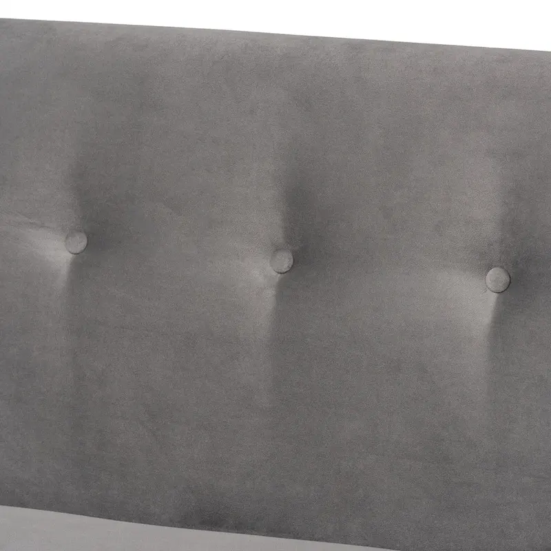 Stewart Mid-Century Velvet Dining Nook Banquette Set(2PC)-Grey