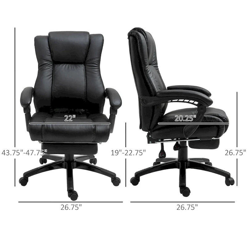 Executive High Back Office Chair Executive Computer Desk Chair with Adjustable Height and Retractable Footrest