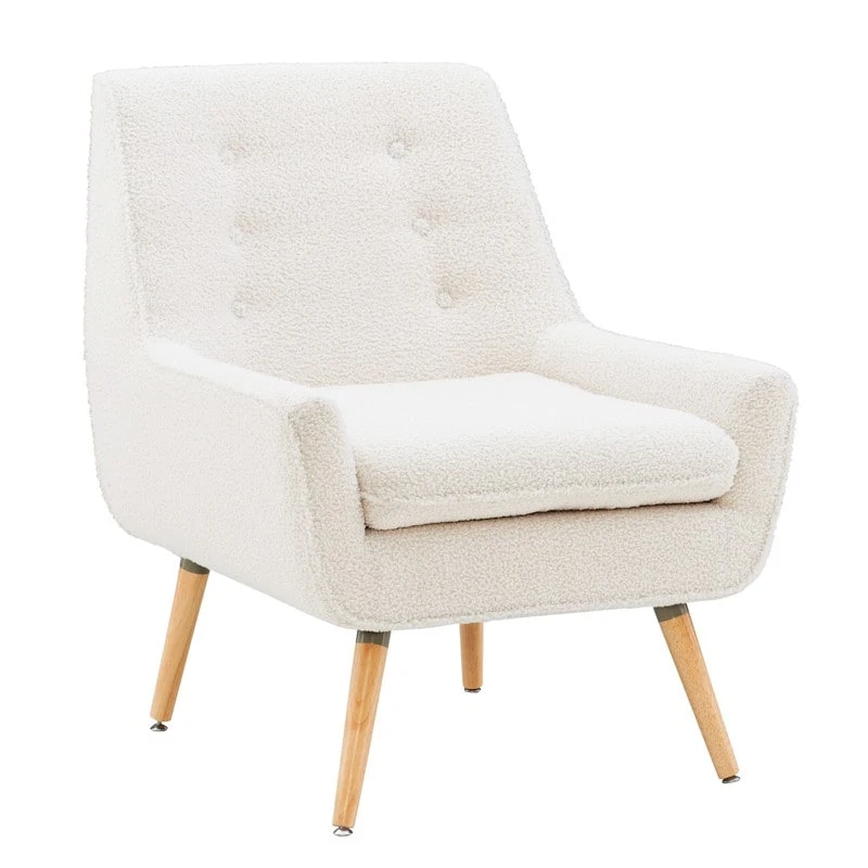 Arlo White Faux Sherpa Accent Chair