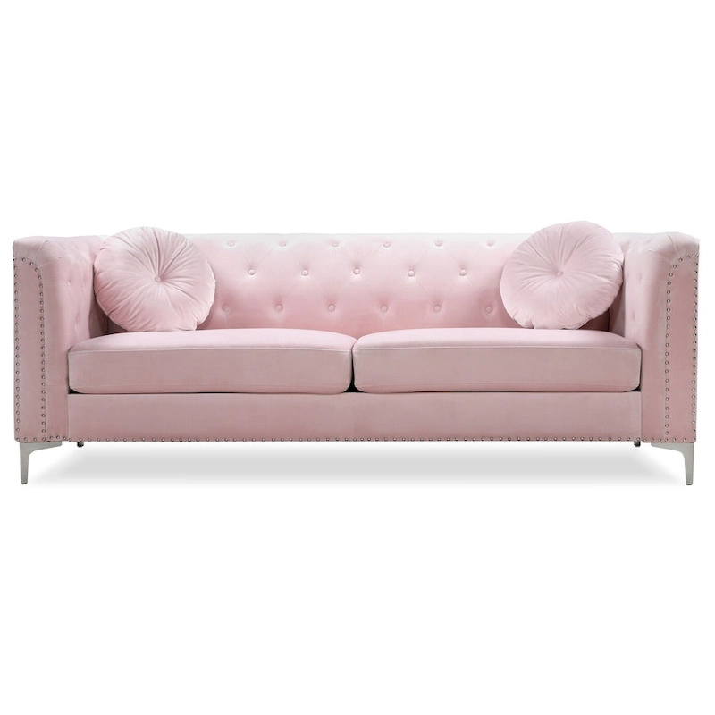 Pompano Velvet Button Tufted Sofa