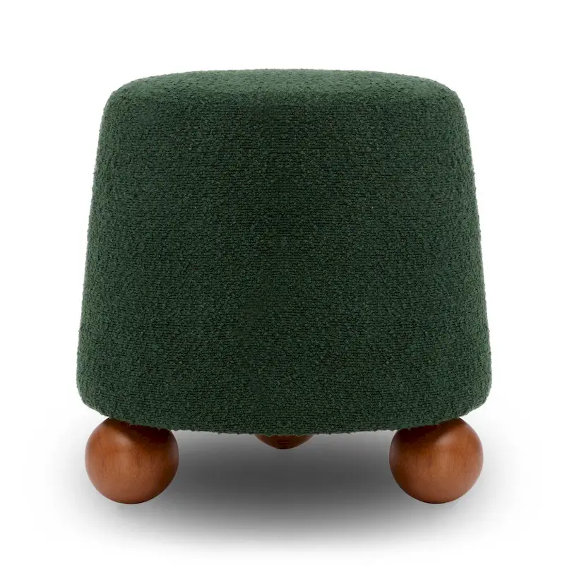 Chocolate Brown Boucle Upholstered Stool - Small