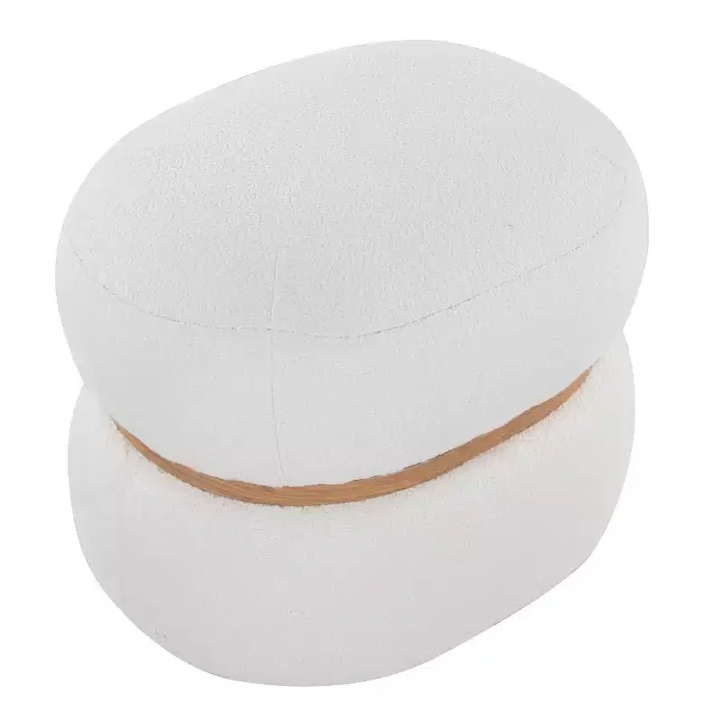 LumiSource Cinch Pouf Ottoman Natural Fabric