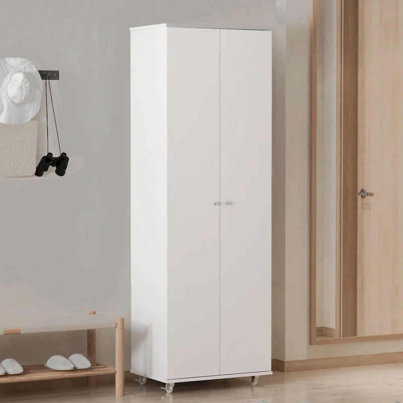 Black / White 8-Layer Narrow Shoe Cabinet for 24 Pairs