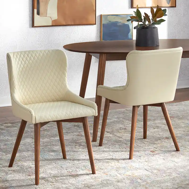 Simple Living Seguro Upholstered Mid-century Dining Chairs (Set of 2)
