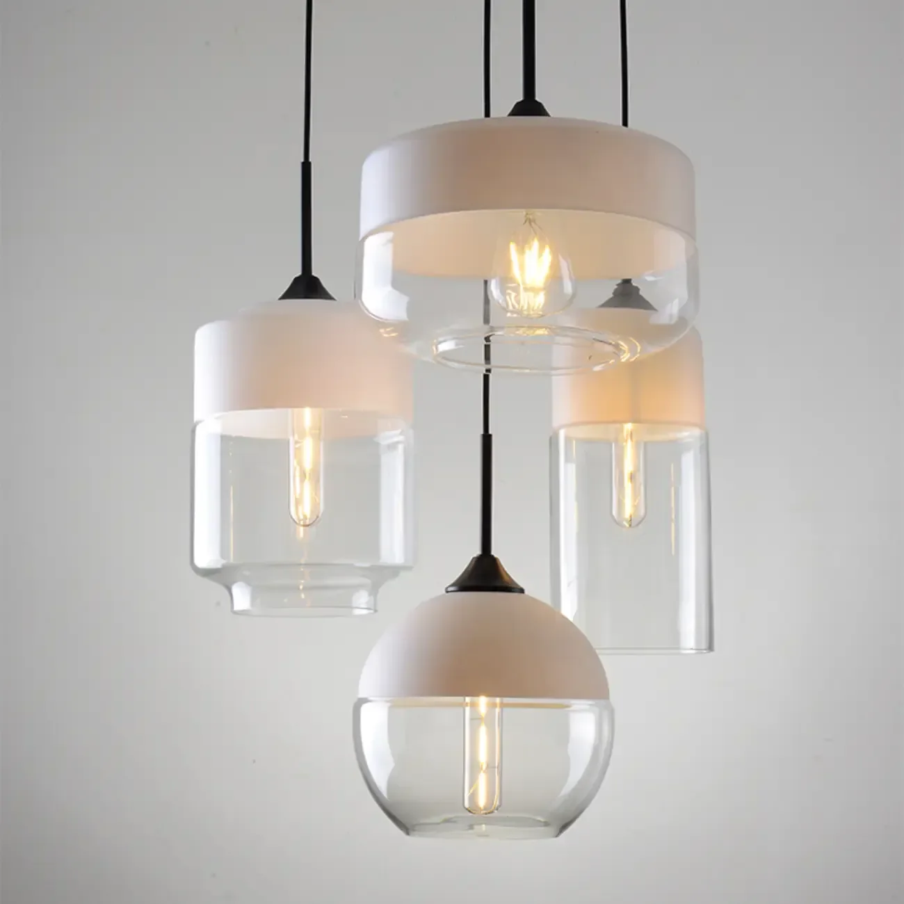 Minimalist Clear Glass Geometric Pendant Light for Kitchen