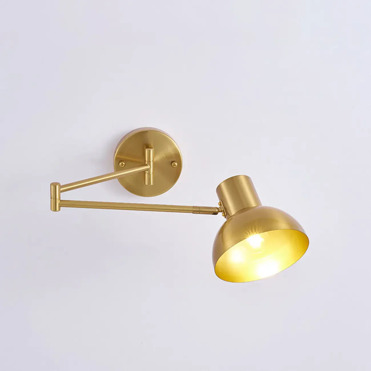Modern Metal Hemisphere Shade Swing Arm Wall Light