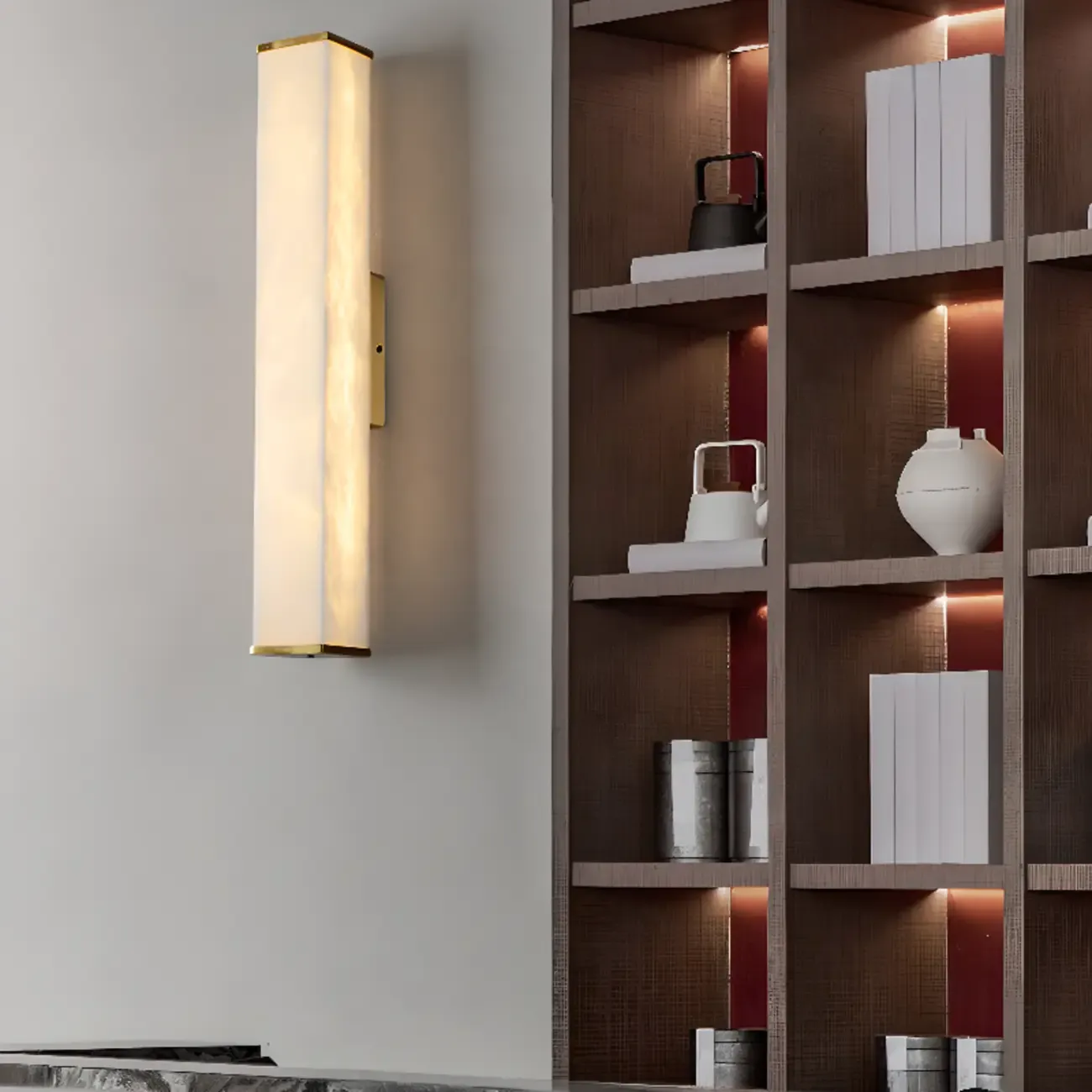 Modern Metallic Rectangular Tri Color Light Metal Wall Lght