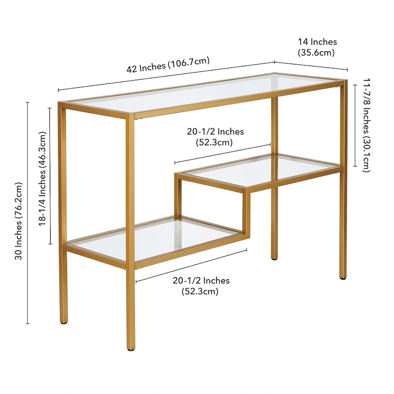 Lovett Console Table Brass Finish