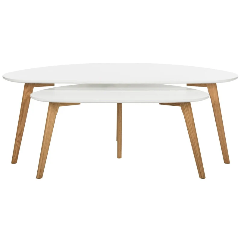 SAFAVIEH Vikki Double White Coffee Table - 47.2 x 23.6 x 17.7 - 47Wx24Dx18H