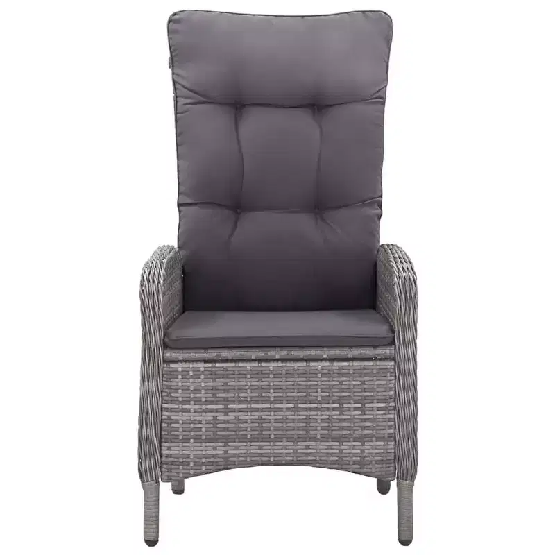 vidaXL 3 Piece Patio Bistro Set Poly Rattan and Glass