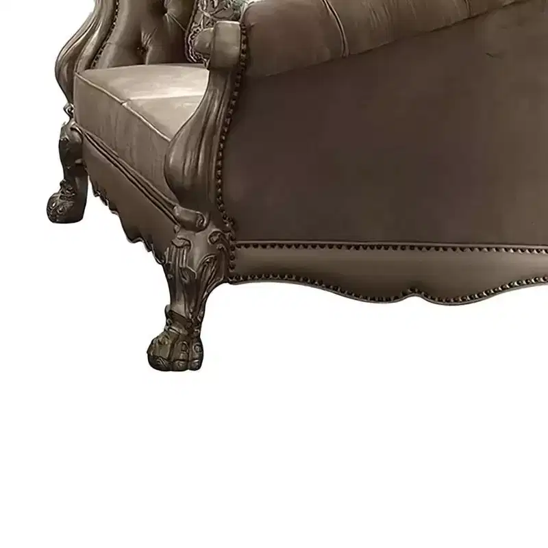 Acme Furniture Dresden Sofa Bone Velvet/Gold Patina Finish