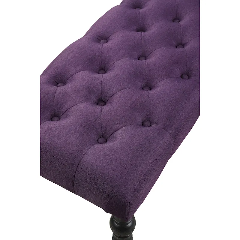 Copper Grove Sens Tufted Tan Fabric Dining Bench with Turned Legs