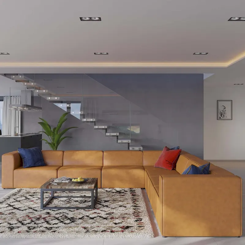 Mingle Vegan Leather 7-Piece Sectional Sofa