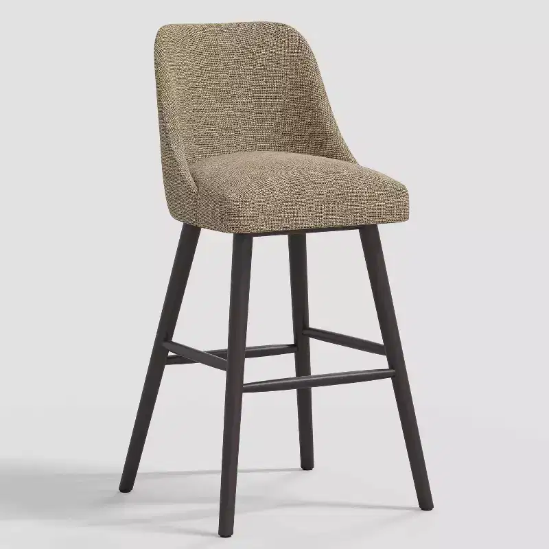 Geller 31 Modern Textured Linen Counter Height Barstool with Footrest - Threshold