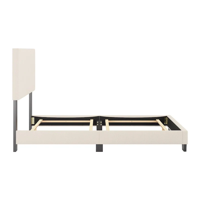 Nova Upholstered Modern Boucle Bed, Box Spring Required