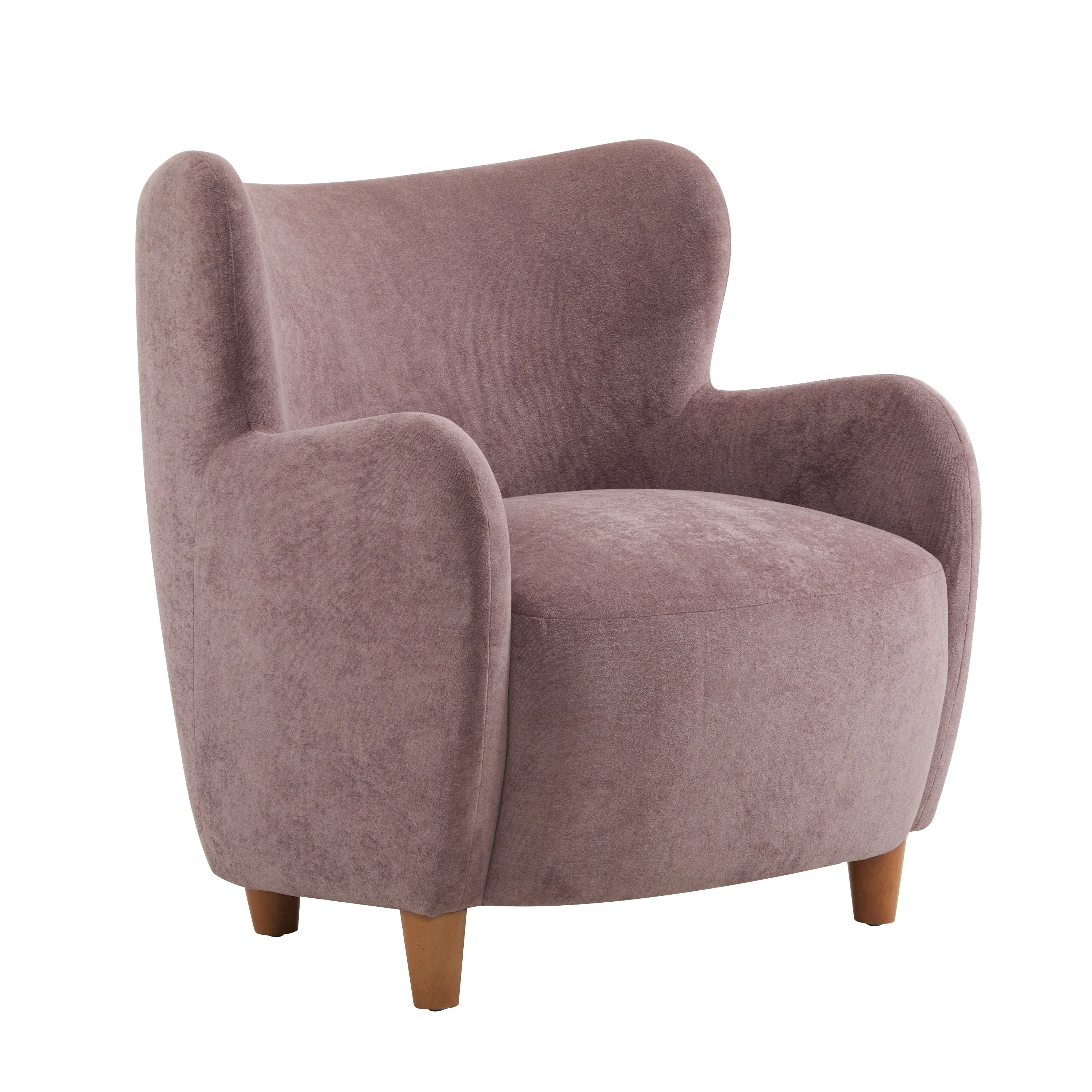 Luxury Modern Fabric Armchair with Round Arms & Tapered Legs