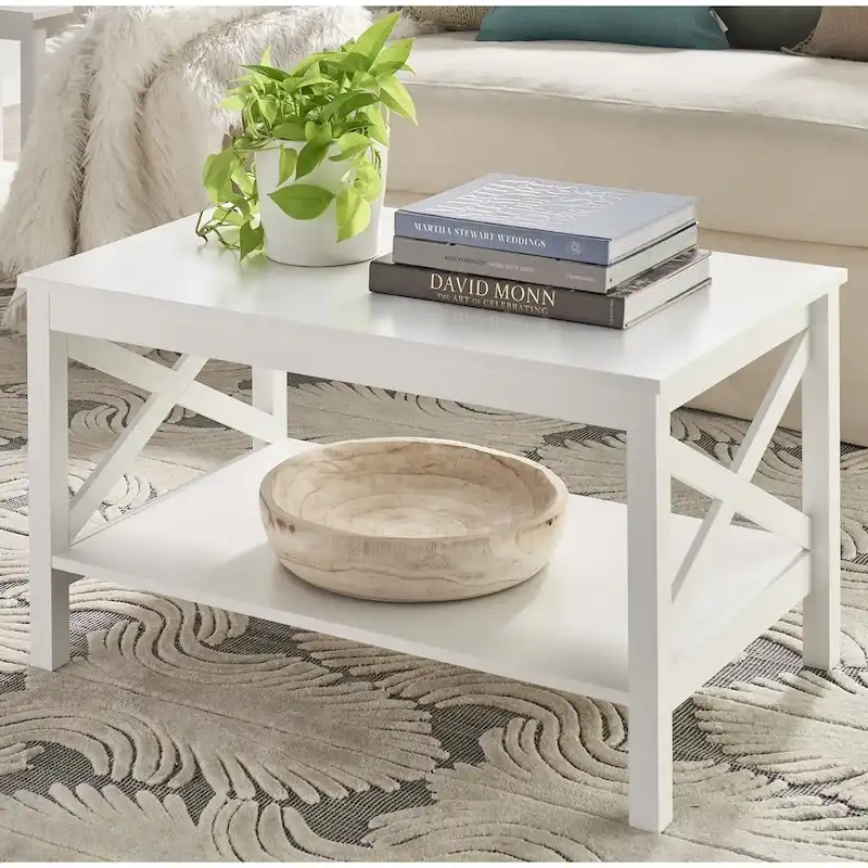 Two-tier Coffee Table with Shelf