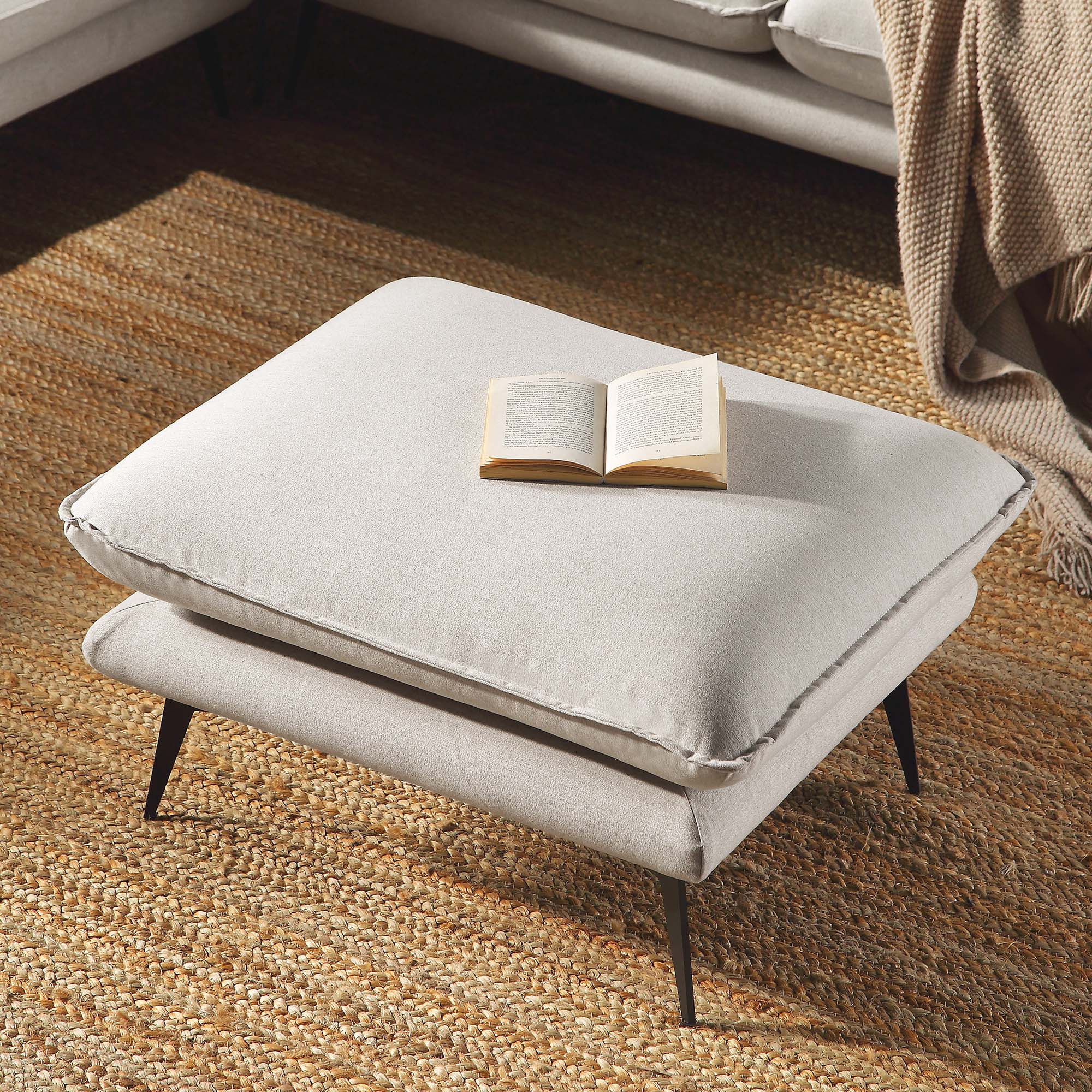Oatmeal Fabric Footstool