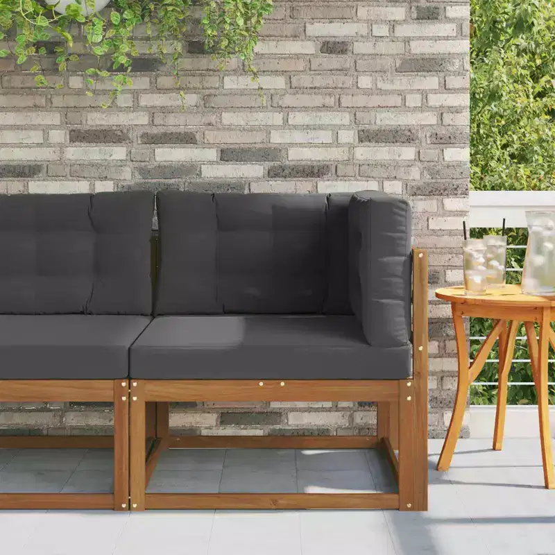 vidaXL Outdoor Corner sofa Solid Acacia Wood Natural