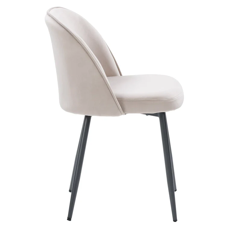 Blue / Teal / Beige Velvet Upholstered Dining Chair – Single Seat