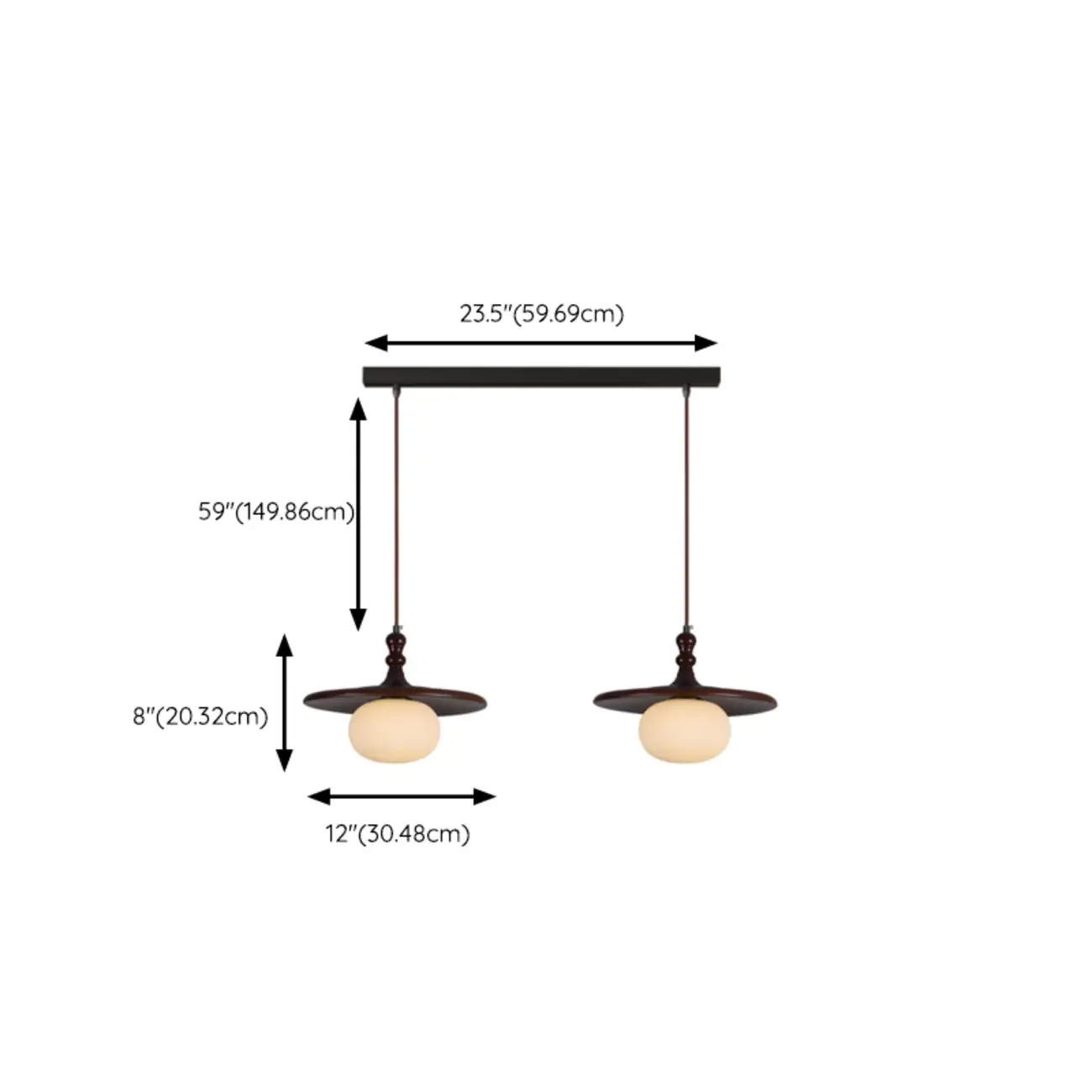 Modern Wood Disc Shape Adjustable Kitchen Island Pendant Light