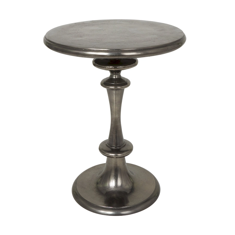 Aluminum Metal Turned Style Accent Table - Black - Roche River Decor - 18W x 18L x 23H