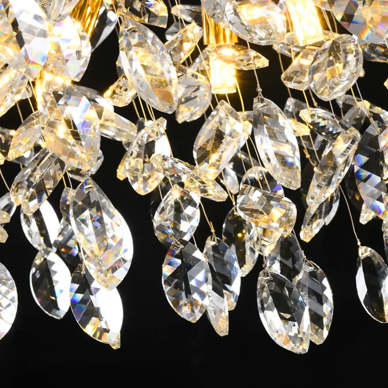 Modern Gold Branch Hoop Elegant Crystal Chandelier