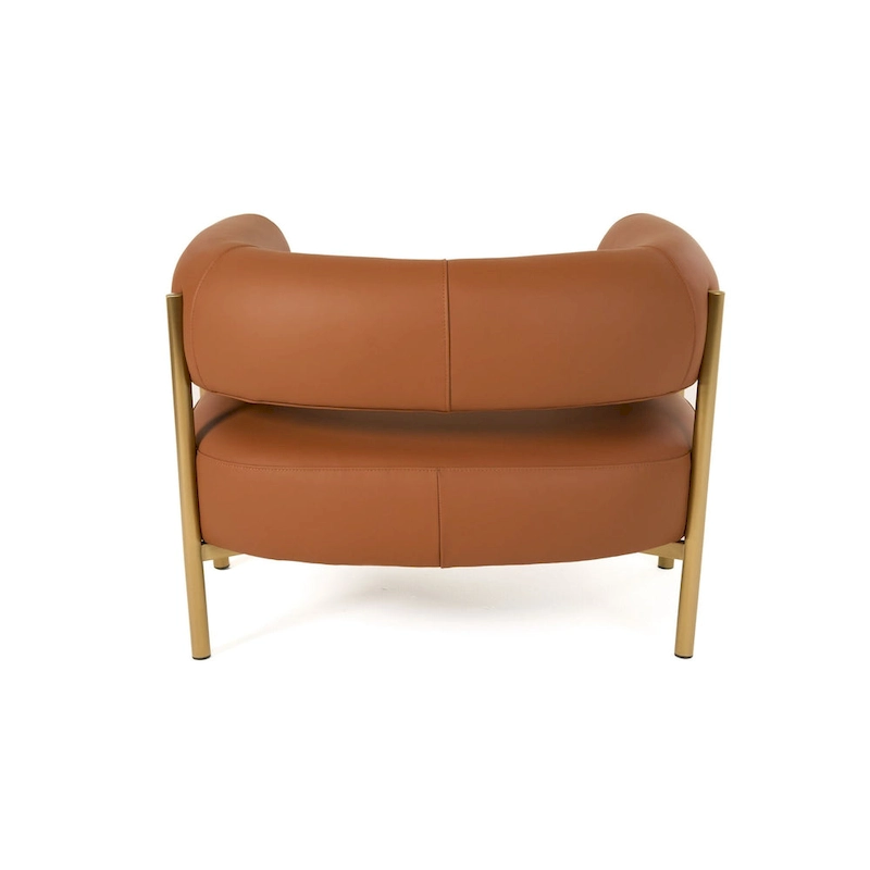 Modrest Ozona Modern Rust Leather Accent Chair