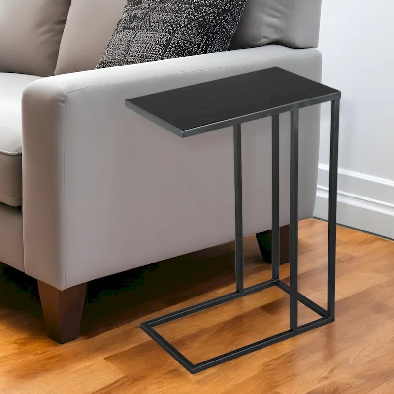 24-Inch Black Iron Abstract End Table (17