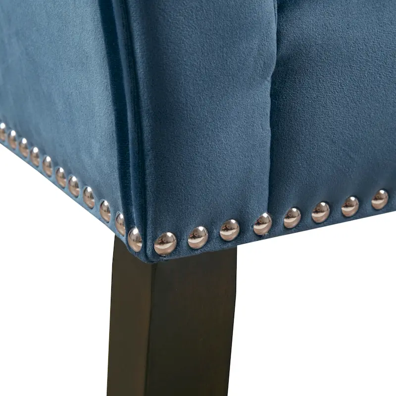 49.5 Upholstered Bench with Back & Wood Legs