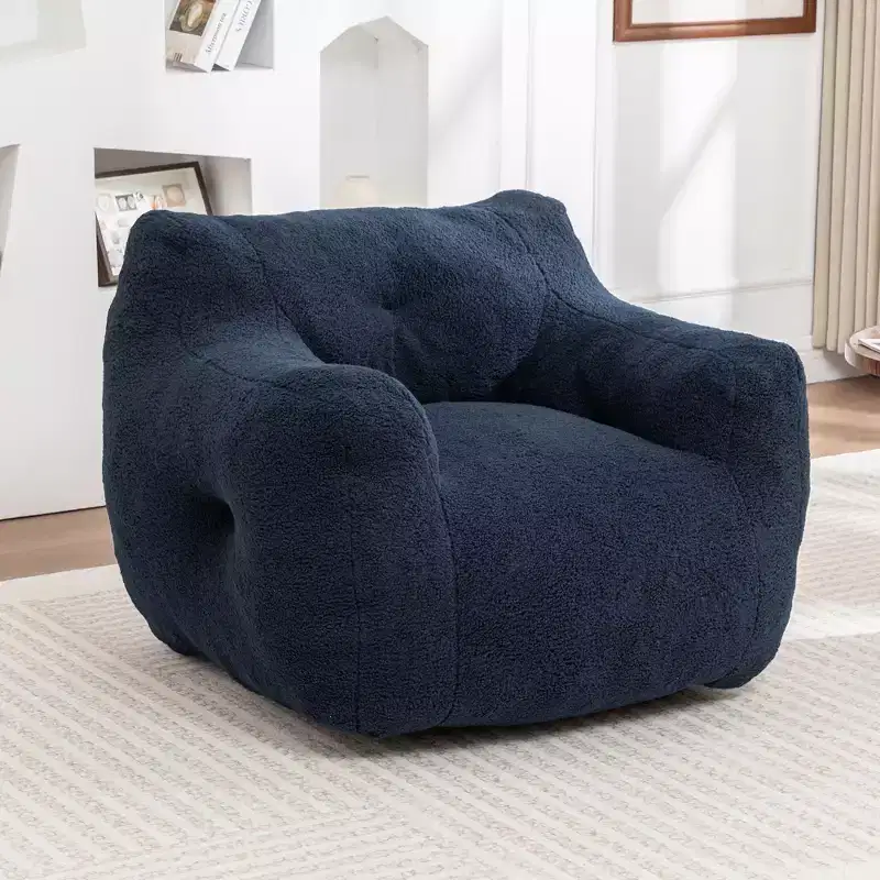 Okak Bean Bag Chair with Arms, Teddy Giant Bean Bag Sofa with High-Density Foam, Floor Chairs for Adults, Bean Bag Couch for Living Room