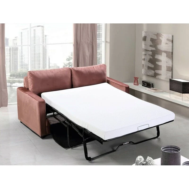 Velvet 70 Inch Square Arms Sofa Bed