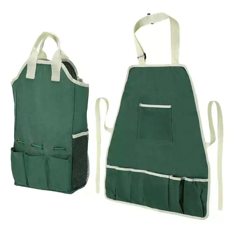 Unique Bargains Oxford Cloth Garden Multi-Purpose Gardening Apron & Tool Bag with Pockets Green 1 Pc