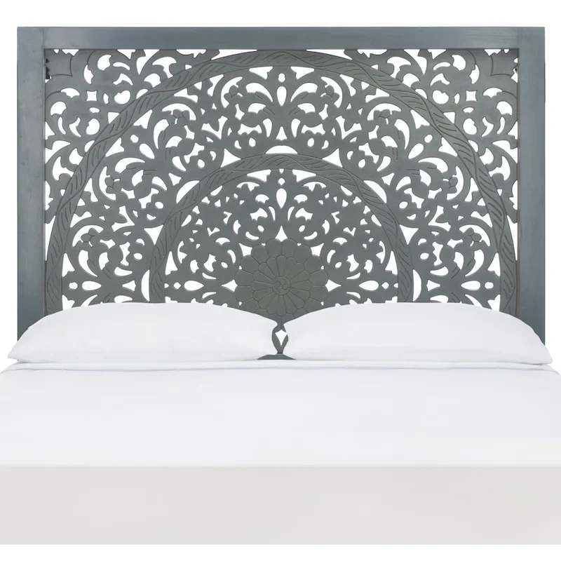 Home Remedy Grey Walnut Cut-Out Pattern Headboard