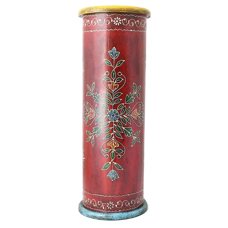 Handmade Wooden Umbrella Stand - 22x7x7 in