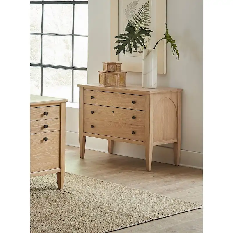 Brown Wire-Brushed Lateral File Cabinet, Legal Size, 1-Person