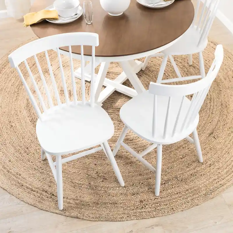 Natural Wood High Back Spindle Dining Chair - 225 lbs Capacity