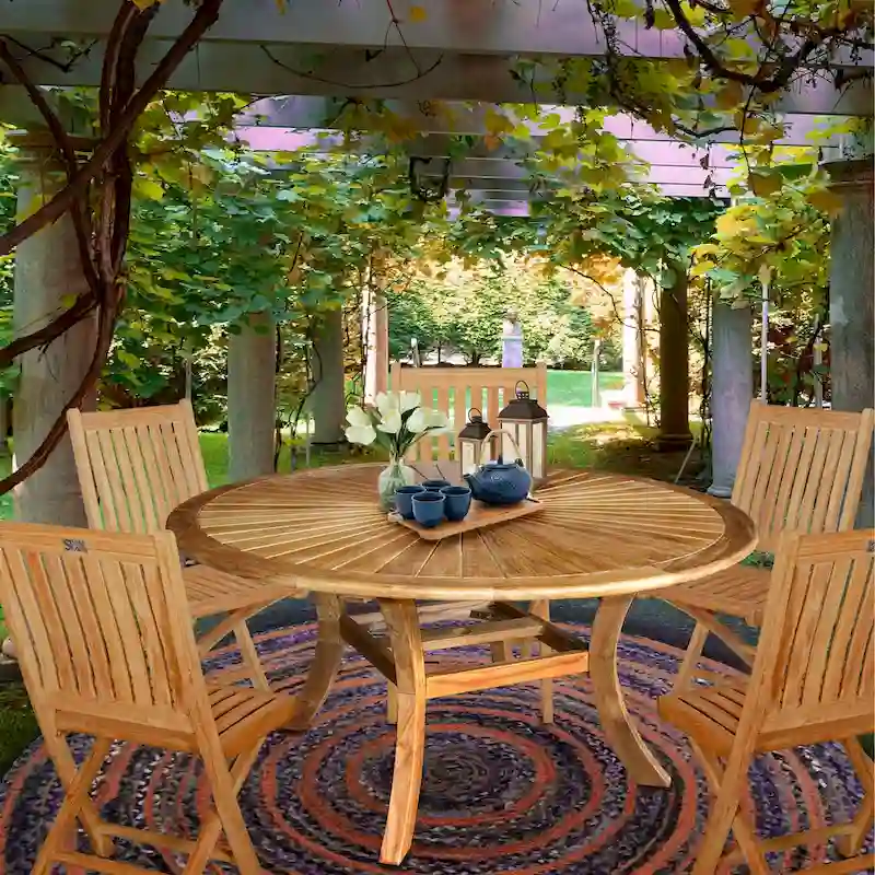 Chic Teak Sun Teak Wood Indoor/ Outdoor Dining Table, 59 Inch (table only)