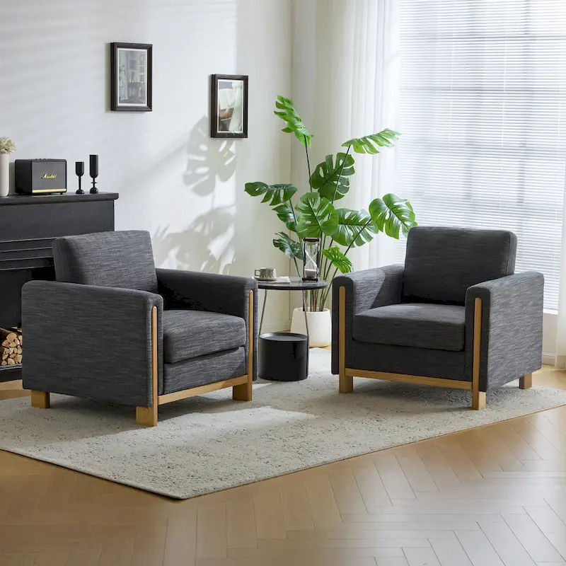 Christopher Knight Home - Harmonia Upholstered Armchair with Solid Wood Frame and Plush Cushioning