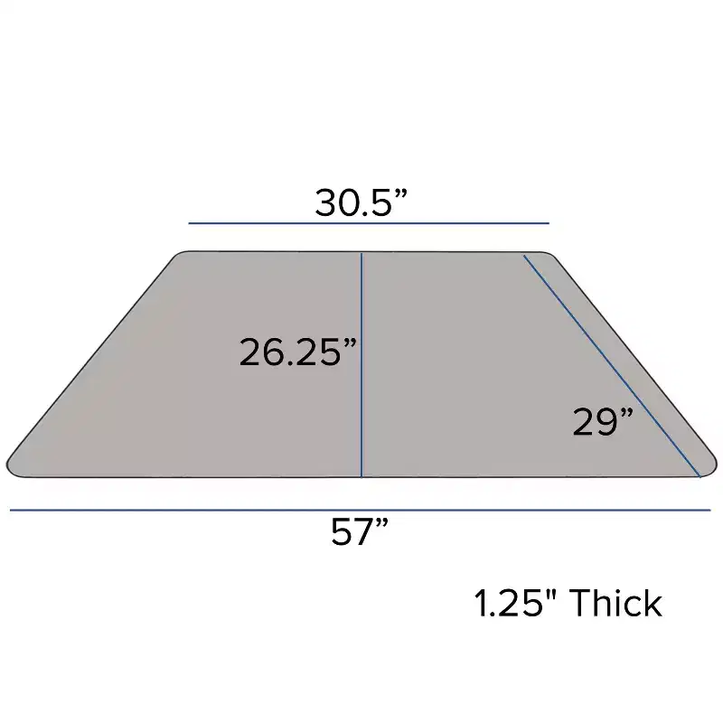 Emma and Oliver Mobile Trapezoid Grey HP Laminate Adjustable Activity Table