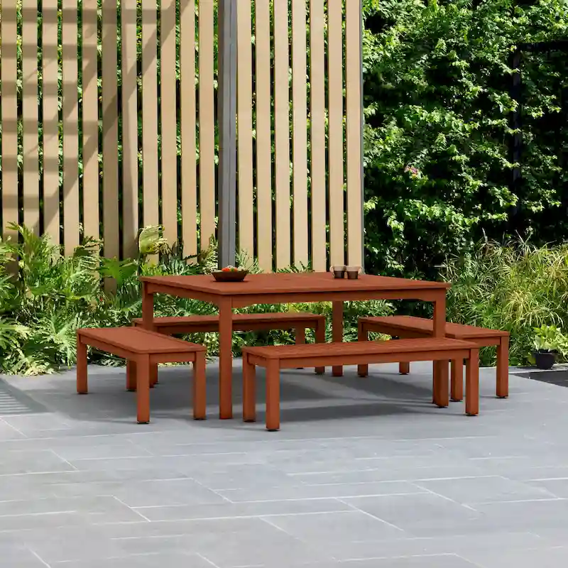Amazonia Padua 5pc FSC Wood Outdoor Square Patio Dining Set
