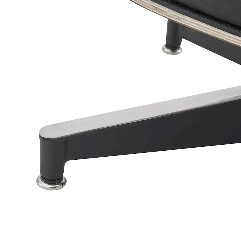 Mid-century Modern Lounger Real Leather Arm Chair and Ottoman Set