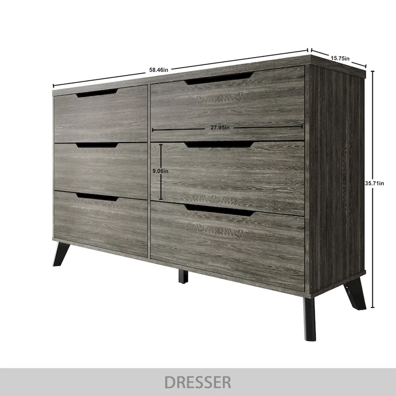 CraftPorch Chic and Vintage Wooden Dresser with 6 drawers