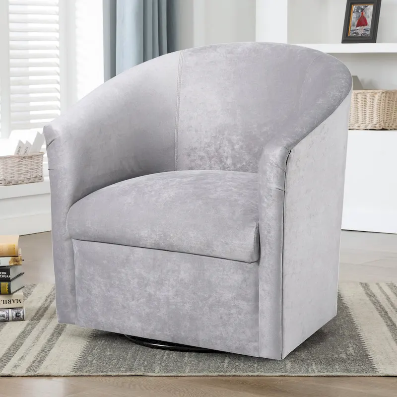 Ellery Modern Microfiber Swivel Accent Chair by