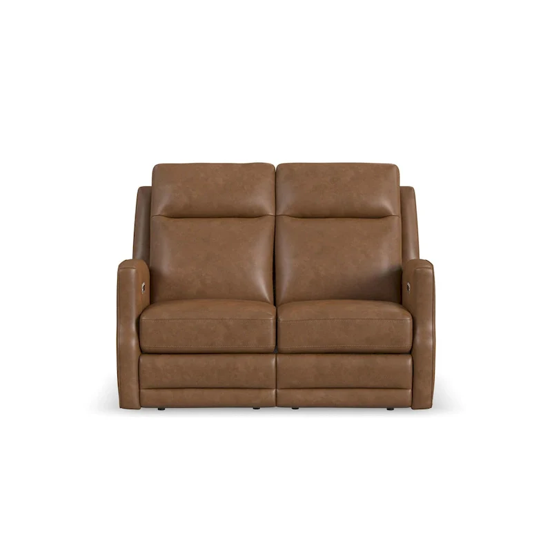 Maxwellton Cedar Power Reclining Loveseat with Power Headrests and Lumbar by Flexsteel - 56 x 42 x 39