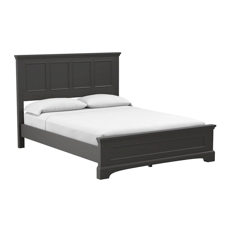 Farmhouse Basics Rustic Black Finish Panel Bed Set