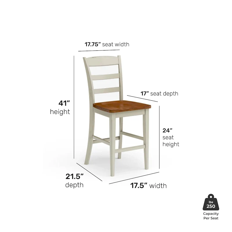 Homestyles Monarch 3-Piece Off-White Wood Kitchen Island Set with Drop Leaf Wood Top - 48' x 25' x 36'