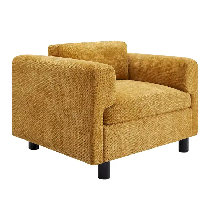 45.5 Woven Velvet Fabric Accent Chair with High-Density Cushion