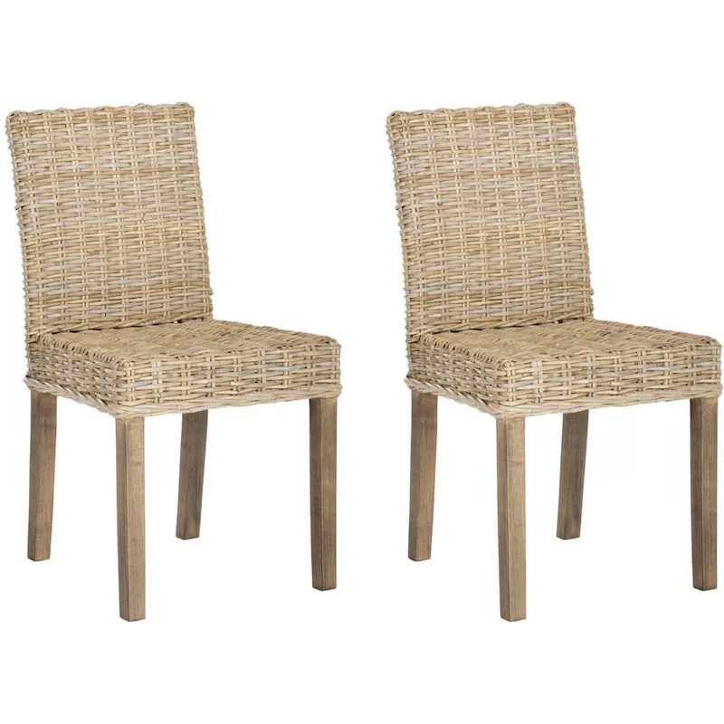 SAFAVIEH Luana Dining Unfinished Natural Wicker Dining Chair (Set of 2) - 19 x 22.5 x 34.5 - 19W x 23D x 35H